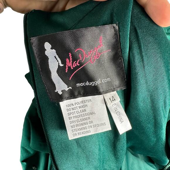 Mac Duggal Teal Off-Shoulder Maxi Dress - Picture 8 of 8